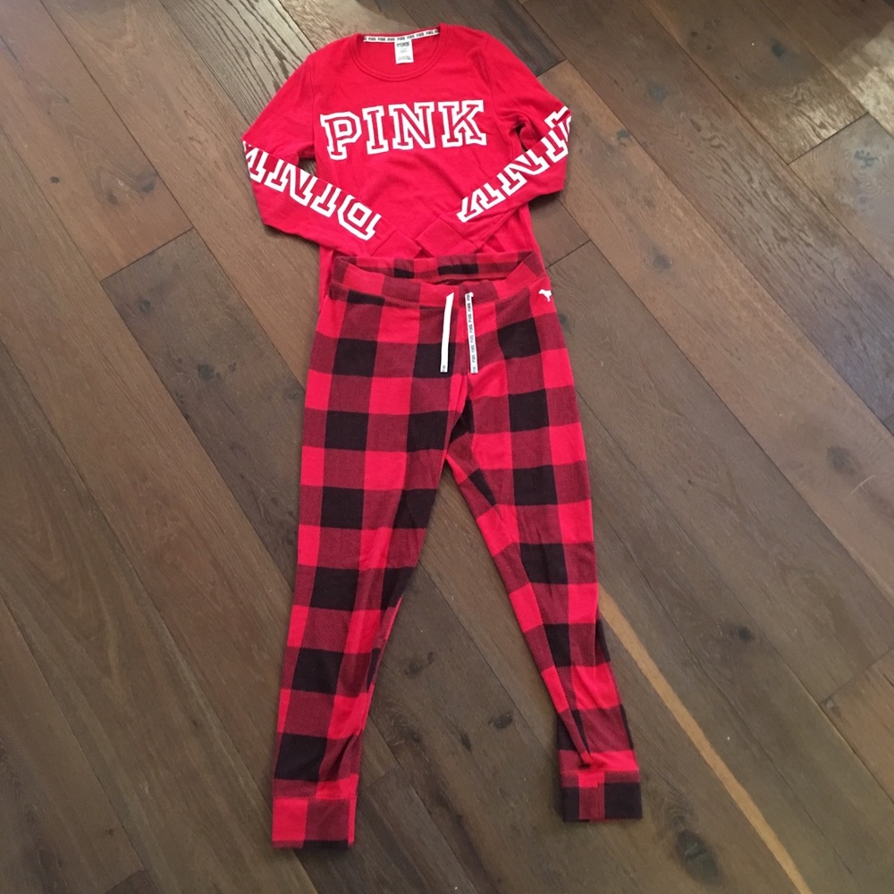 PINK EEUC buffalo plaid pajamas